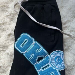 Black and blue cookies embroidered sweatpants unisex size M